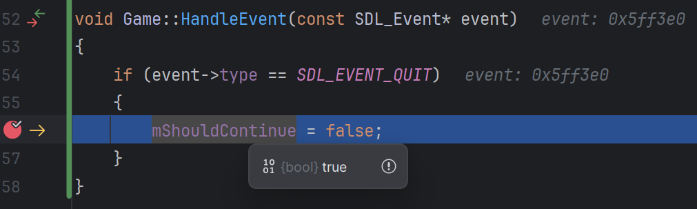 Mousing over a variable to see its value