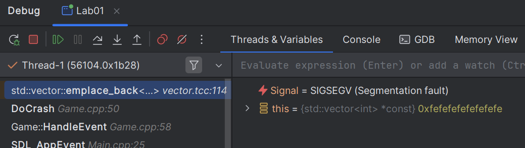 Segmentation fault