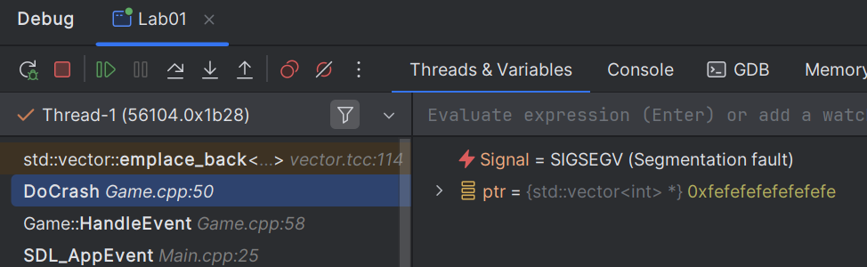 DoCrash function
