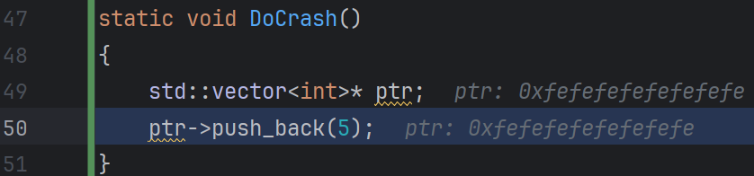 Uninitialized pointer
