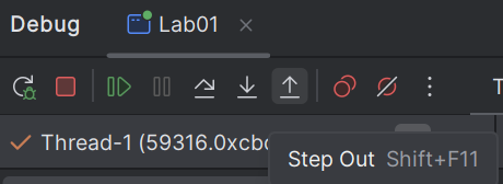 Step Out button