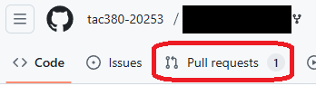 Pull Request tab
