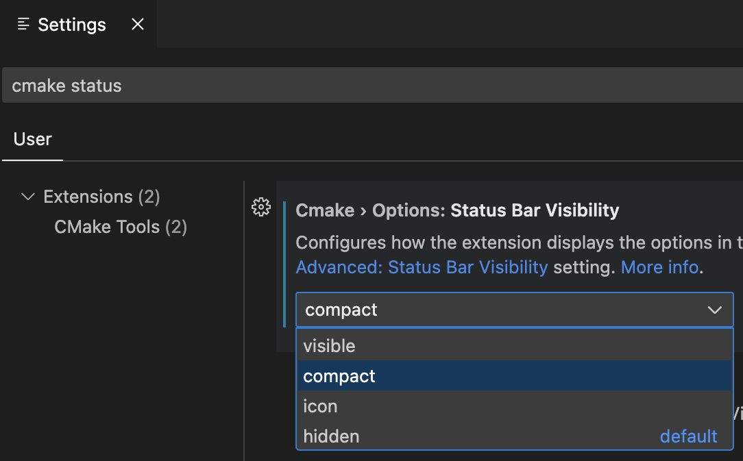 Status Bar Visibility setting